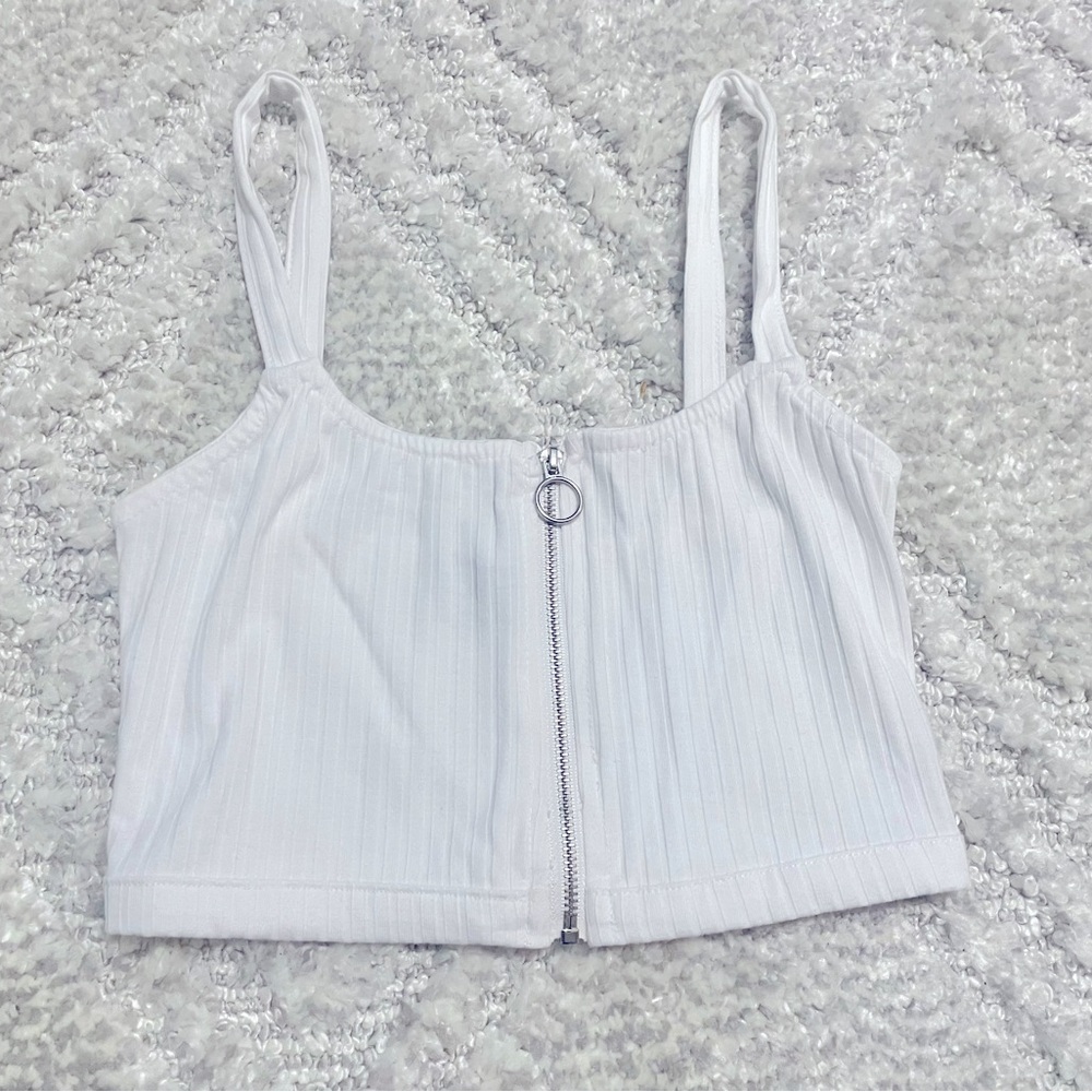 Kendall & Kylie Zip Up Crop Top